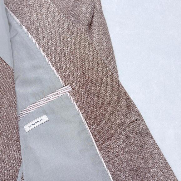 NWOT Joseph Abboud Blazer Sport Coat Mens 44R Modern Fit Linen Pink Mauve - Picture 5 of 9